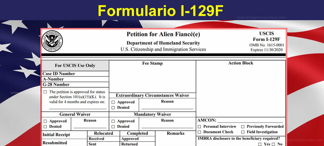 Formulario I-129F, Petición De Prometido